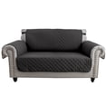 thumbnail image 1 of Eurhowing Reversible Loveseat Slipcover 2-Seater, Waterproof Non-Slip Quilted Couch Cover, Pet Friendly Sofa Protector with Elastic Straps, Black, 1 of 5
