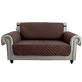 thumbnail image 1 of Eurhowing Reversible Loveseat Slipcover 2-Seater, Waterproof Non-Slip Quilted Couch Cover, Pet Friendly Sofa Protector with Elastic Straps, Brown, 1 of 8