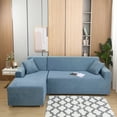 thumbnail image 1 of Eurhowing Sectional Couch Covers L-Shaped Sofa Covers, Velvet Super Stretch 2Pcs Sofa Slipcovers for 3 + 3 Seaters, Softness Corner Couch Cover, Gray Blue, 1 of 11