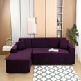 thumbnail image 1 of Eurhowing Sectional Couch Covers L-Shaped Sofa Covers, Velvet Super Stretch 2Pcs Sofa Slipcovers for 3 + 3 Seaters, Softness Corner Couch Cover, Purple, 1 of 11