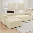 thumbnail image 1 of Eurhowing Sofa Covers for L-Shaped Couch, 3+4-Seater Sectional Sofa Slipcovers with 2 Pillowcase, Stretchable Jacquard Anti-Slip Furniture Protector for Living Room & Pet Friendly, Off-White, 1 of 9
