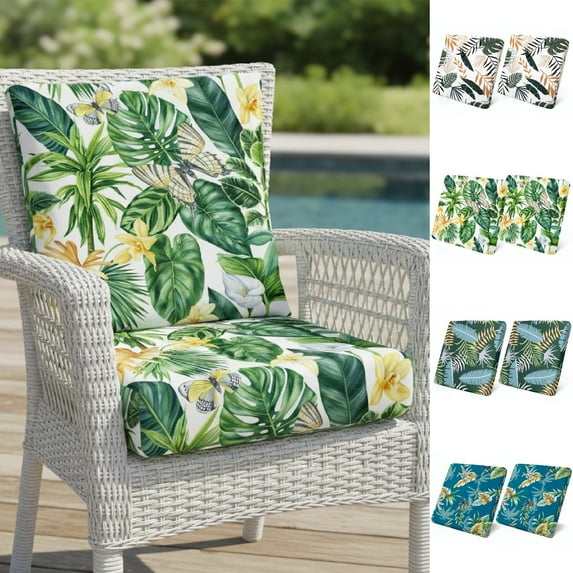 Eurhowing Stretch Couch Cushion Covers 2-Pack, Floral Print Non-Slip Sofa Cushion Slipcovers, Indoor Outdoor Patio Sofa Seat Furniture Protectors