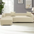 thumbnail image 1 of Eurhowing Sofa Slipcover for Sectional Couch, 3+3-Seater Stretchable L Shape Sofa Cover with Non-Slip Elastic Bottom, Jacquard Furniture Protector for Living Room, Off-White, 1 of 9