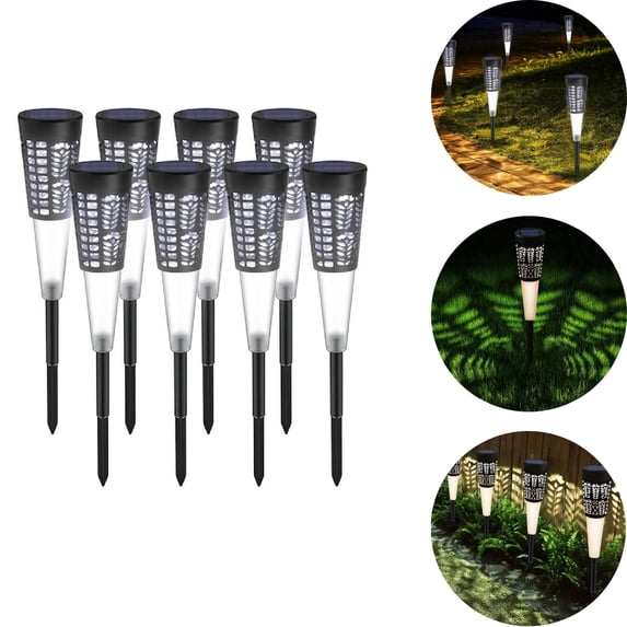 Eurhowing 12LM Solar Pathway Lights 8-Pack, IP65 Waterproof Outdoor Solar LED Lights, Auto On/Off Landscape Lighting for Yard, Garden, Driveway, Walkway, Cool White