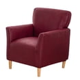 thumbnail image 1 of Eurhowing Stretch Armchair Slipcover, 1-Piece PU Leather Chair Cover with Arms, Waterproof Accent Chair Protector for Living Room, Wine Red, 1 of 8