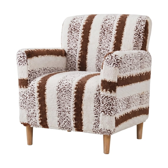 Eurhowing Stretch Armchair Slipcover 1-Piece, Soft Plush Accent Chair Cover with Arms, Furniture Protector for Living Room, Coffee