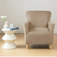 thumbnail image 1 of Eurhowing 1-Piece Stretch Armchair Slipcover, Velvet Anti-Slip Chair Covers with Arms, Soft Accent Chair Cover for Living Room, Office, Banquet, Camel, 1 of 8