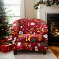 thumbnail image 1 of Eurhowing Stretch Club Chair Slipcover, 2-Piece Christmas Elastic Armchair Cover with Cushion Cover, Xmas Print Tub Chair Furniture Protector for Living Room, 1 of 7