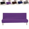 thumbnail image 1 of Eurhowing Stretch Futon Slipcover, Polyester Spandex Armless Sofa Bed Cover with Elastic Hem, 3-Seater Couch Sofa Protector, Purple, 1 of 7
