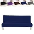 thumbnail image 1 of Eurhowing Stretch Futon Slipcover, Polyester Spandex Armless Sofa Bed Cover with Elastic Hem, 3-Seater Couch Sofa Protector, Navy Blue, 1 of 7