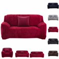 thumbnail image 1 of Eurhowing Stretch Velvet Sofa Slipcover for 2-Seater, Non-Slip Couch Cover with Pillowcase, Pet & Stain Resistant Furniture Protector for Living Room (Burgundy), 1 of 9