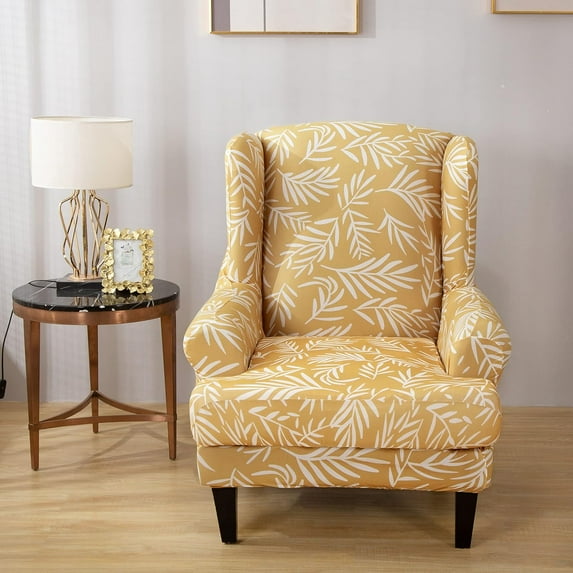 Eurhowing Stretch Wingback Chair Slipcover, 2-Piece Armchair Chair Cover with Cushion Cover, Washable Furniture Protector for Living Room