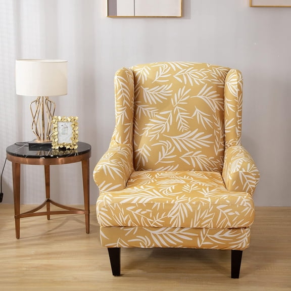 Eurhowing Stretch Wingback Chair Slipcover, 2-Piece Armchair Chair Cover with Cushion Cover, Washable Furniture Protector for Living Room