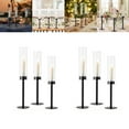 thumbnail image 1 of Eurhowing Taper Candle Holders with Hurricane Glass, 6-Pack Tall Brass Candlestick Holder for Wedding Christmas Table Centerpiece, Black, 1 of 8