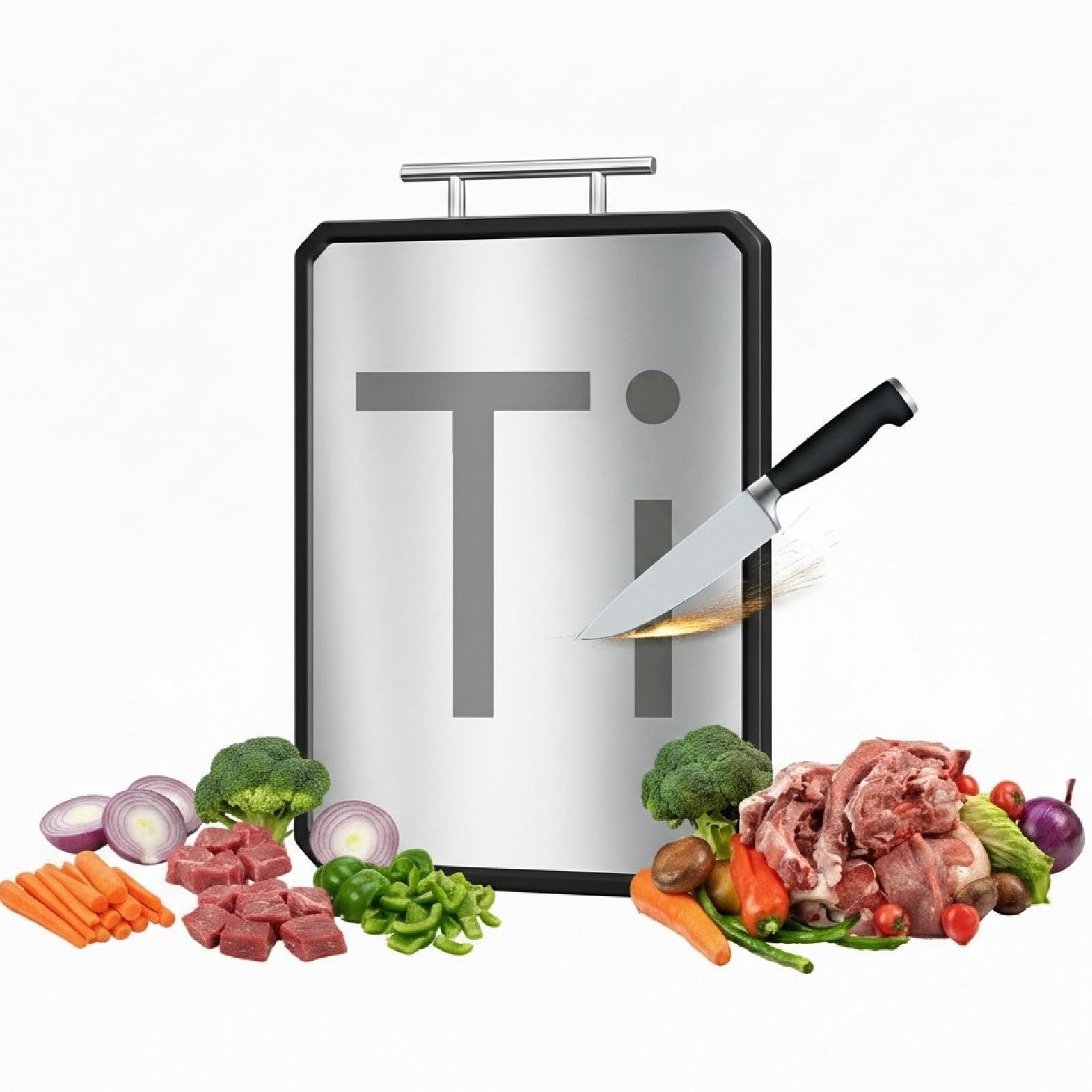 Eurhowing Titanium Cutting Board for Kitchen, 16"x11" Double Sided Chopping Board, Knife-Friendly Non-Slip Large Cutting Board for Meat Veggies