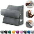 thumbnail image 1 of Eurhowing Adjustable Bed Wedge Pillow, Memory Foam Triangular Headboard Pillow with Neck Roll Pillow, Back Support Rest Pillow for Reading & Sleeping, Gray, 1 of 11