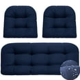 thumbnail image 1 of Eurhowing U-Shaped Tufted Cushion Set 3-Piece, Waterproof Wicker Rattan Sofa Cushion, High Resilience Foam Outdoor Patio Furniture Cushion for Settee, Chair, Bench, Navy Blue, 1 of 8
