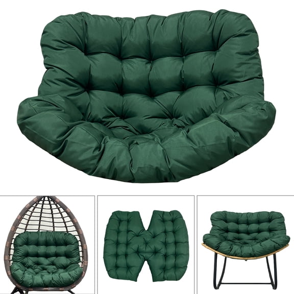 Eurhowing 4" Thick Egg Chair Cushion Replacement, Waterproof & Non-Slip Outdoor Patio Swing Chair Cushions, High-Density Soft Hanging Basket Seat Cushion, Green