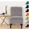 thumbnail image 1 of Eurhowing Velvet Armless Chair Slipcover, Stretch Accent Chair Cover, Washable & Wrinkle-Resistant Furniture Protector for Living Room, 1Pcs, Gray, 1 of 9