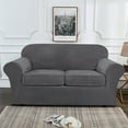 thumbnail image 1 of Eurhowing 3-Piece Velvet Sofa Slipcover for 2-Seater Couch, Stretch Soft Non-Slip Pet-Friendly Couch Cover, Elastic Washable Furniture Protector, Dark Gray, 1 of 8