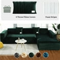 thumbnail image 1 of Eurhowing Velvet L-Shaped Sectional Sofa Cover with 4 Pillowcases, Stretch Soft Couch Slipcovers 3 Seater+4 Seater, Sofa Furniture Protector, Dark Green, 1 of 14