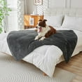 thumbnail image 1 of Eurhowing Waterproof Pet Blanket, Reversible Sherpa & Fleece Dog Bed Protector Pad, Liquid Pee Proof Sofa Guard Mat for Medium Large Dogs & Cats, 30"×40", Dark Gray, 1 of 16
