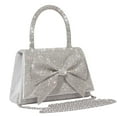 thumbnail image 1 of Eurhowing Women's Evening Clutch Purse, Sparkly Bow Rhinestone Decor Party Handbag, Elegant Glitter Evening Bag for Wedding, Prom, Cocktail (Silver), 1 of 9