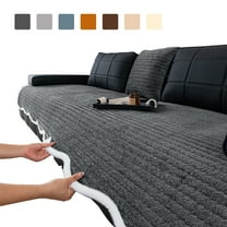 Eurhowing Velvet Sofa Cover, Non-Slip & Pet-Friendly Couch Slipcover, Scratch-Resistant Washable Furniture Protector for Couch, 36"×63", Dark Gray