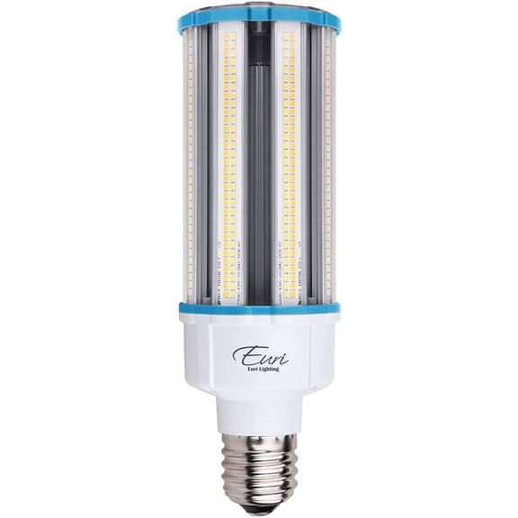 Euri Lighting ECB63W-303sw, LED Corn Bulb, CCT (3K, 4K, 5K) & Wattage Tunable (63W, 54W, 36W), 135-150LM/W, 100~277VAC, Step Dimming, IP64, Fully Enclosed Rated, DLC 5.1, UL, White