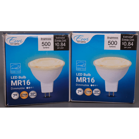 Euri Lighting EM16-7W4020ew Dimmable LED MR16 Bulb with GU5.3 Base - 2700K, 7W=50W, 120V