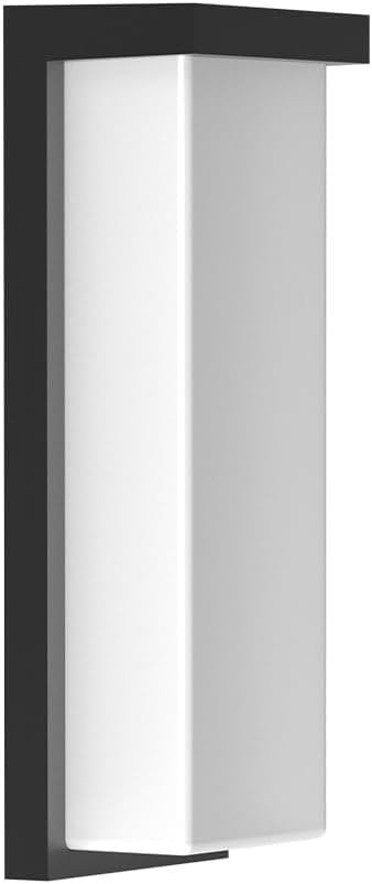 Euri Lighting EOL-WL61BK-1100esw, Outdoor LED Wall Light, Non-Dimmable, 3CCT Selectable 3K/4K/5K, 18/20/22W, 2160/2400/2619 lm, Matte Black, Wet Rated, Integrated LED Fixture Pack of 1
