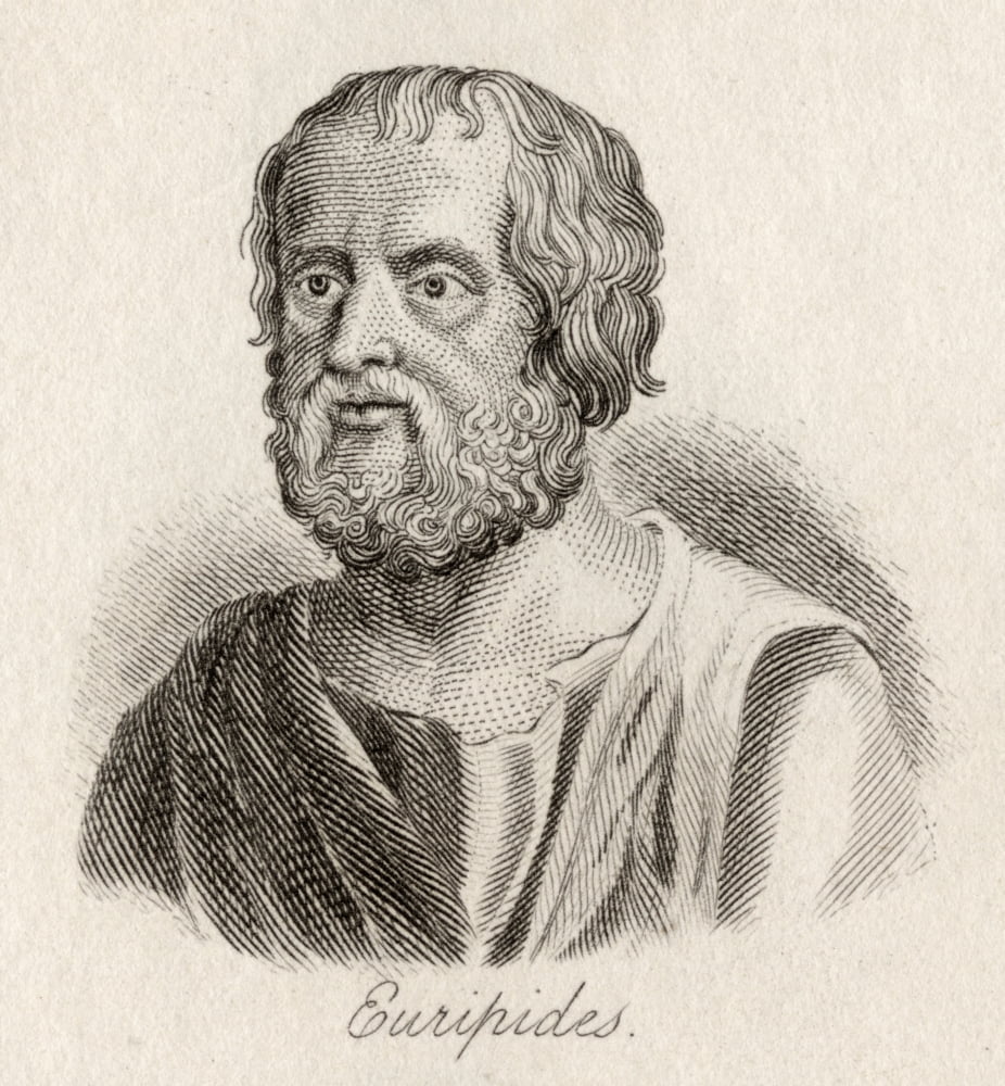 Euripides 480 Ac-406 Ac Ancient Greek Dramatist And Tragic Poet Engraved By JWCook Canvas Art - Ken Welsh Design Pics (28 x 30)