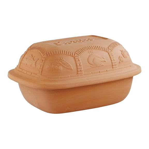 Eurita Clay Roaster, 4 Quart, 3.78 Litres, Non-Stick Earthenware, Toxin-Free, Healthy Clay Pot Cooking, Versatile Cooking Dutch Oven, Digital Recipe and Included