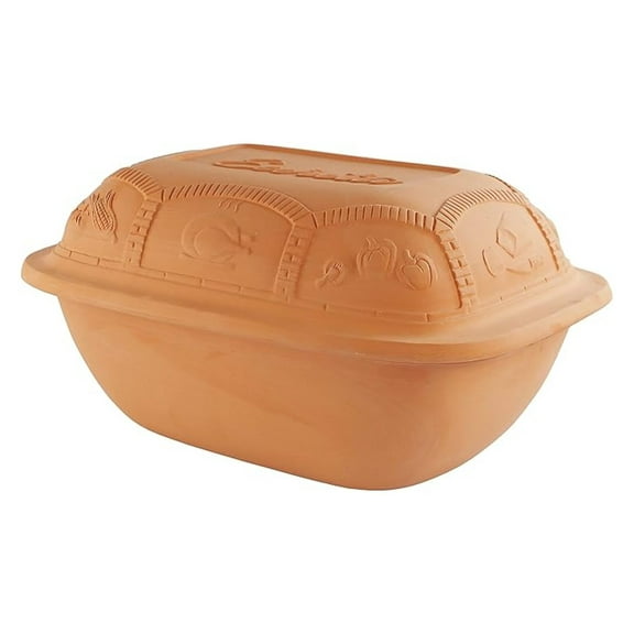 Eurita Clay Roaster 7.2 Quart - Non-Stick Earthenware Dutch Oven - Toxin-Free Clay Pot for Healthy Cooking - Includes Digital Recipe Book