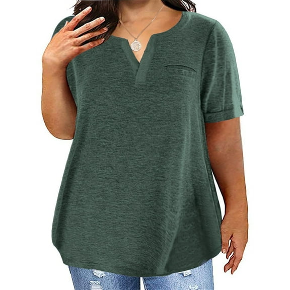 Eurivicy Women's Plus Size T Shirts Summer Short Sleeve Pullover Tunic Tops