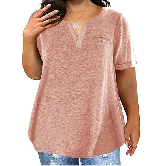 Eurivicy Women's Plus Size T Shirts Summer Short Sleeve Pullover Tunic Tops