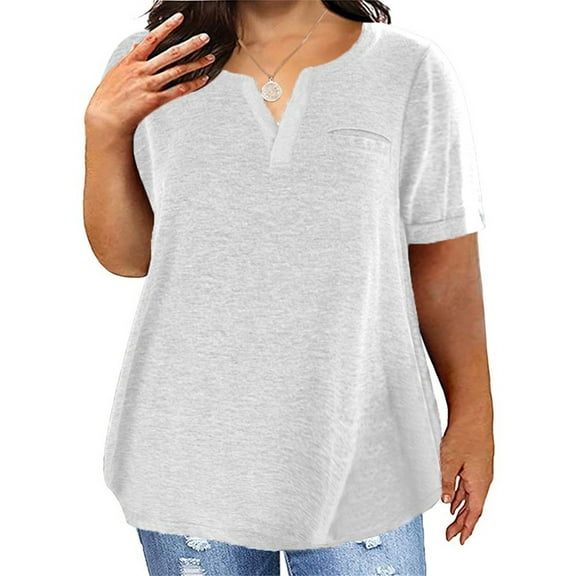 Eurivicy Women's Plus Size T Shirts Summer Short Sleeve Pullover Tunic Tops