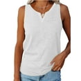 thumbnail image 1 of Eurivicy Women's V Neck Sleeveless Tank Tops Casual Summer Pocket T Shirts Solid Color Loose Fit Shirt Tees, 1 of 4
