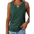 thumbnail image 1 of Eurivicy Women's V Neck Sleeveless Tank Tops Casual Summer Pocket T Shirts Solid Color Loose Fit Shirt Tees, 1 of 4