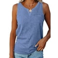 thumbnail image 1 of Eurivicy Women's V Neck Sleeveless Tank Tops Casual Summer Pocket T Shirts Solid Color Loose Fit Shirt Tees, 1 of 4