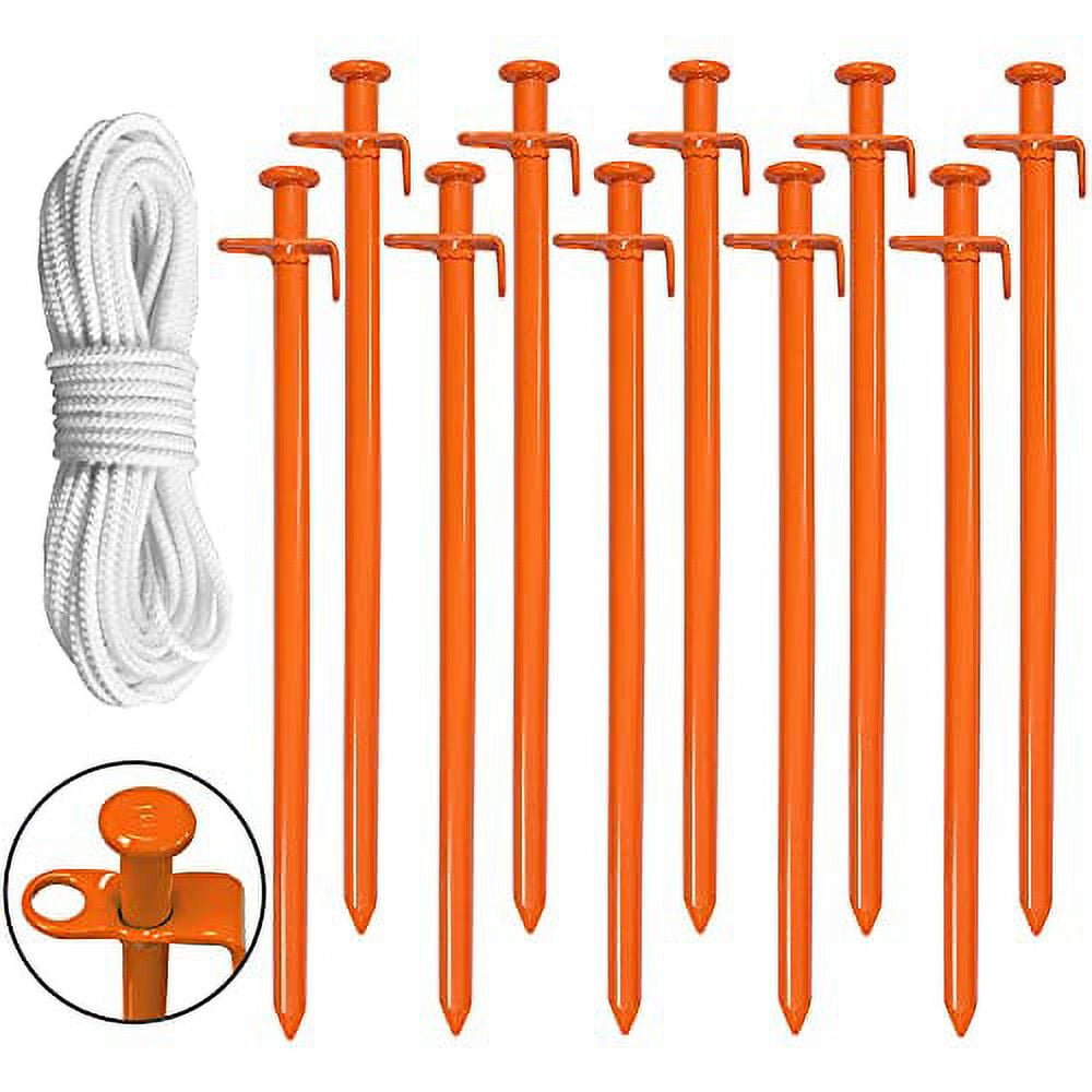 Eurmax 10PC Pack 12 inch Multiuse Heavy Duty Steel Tent Stakes Tarp