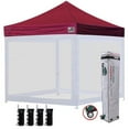 thumbnail image 1 of Eurmax 10x10 Pop up Canopy Screen Houses Shelter Outdoor Canopy with Mesh Walls,Burgundy, 1 of 6