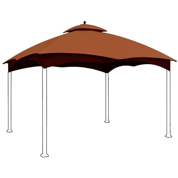 Eurmax 10x12 Gazebo Replacement Canopy 2 Tier Replacement Canopy,Rust