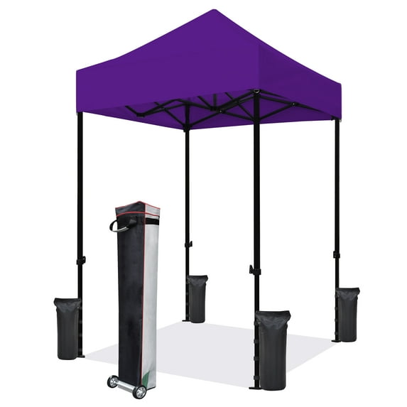 Eurmax 5x5 Pop up Canopy Outdoor Heavy Duty Tent,Violet