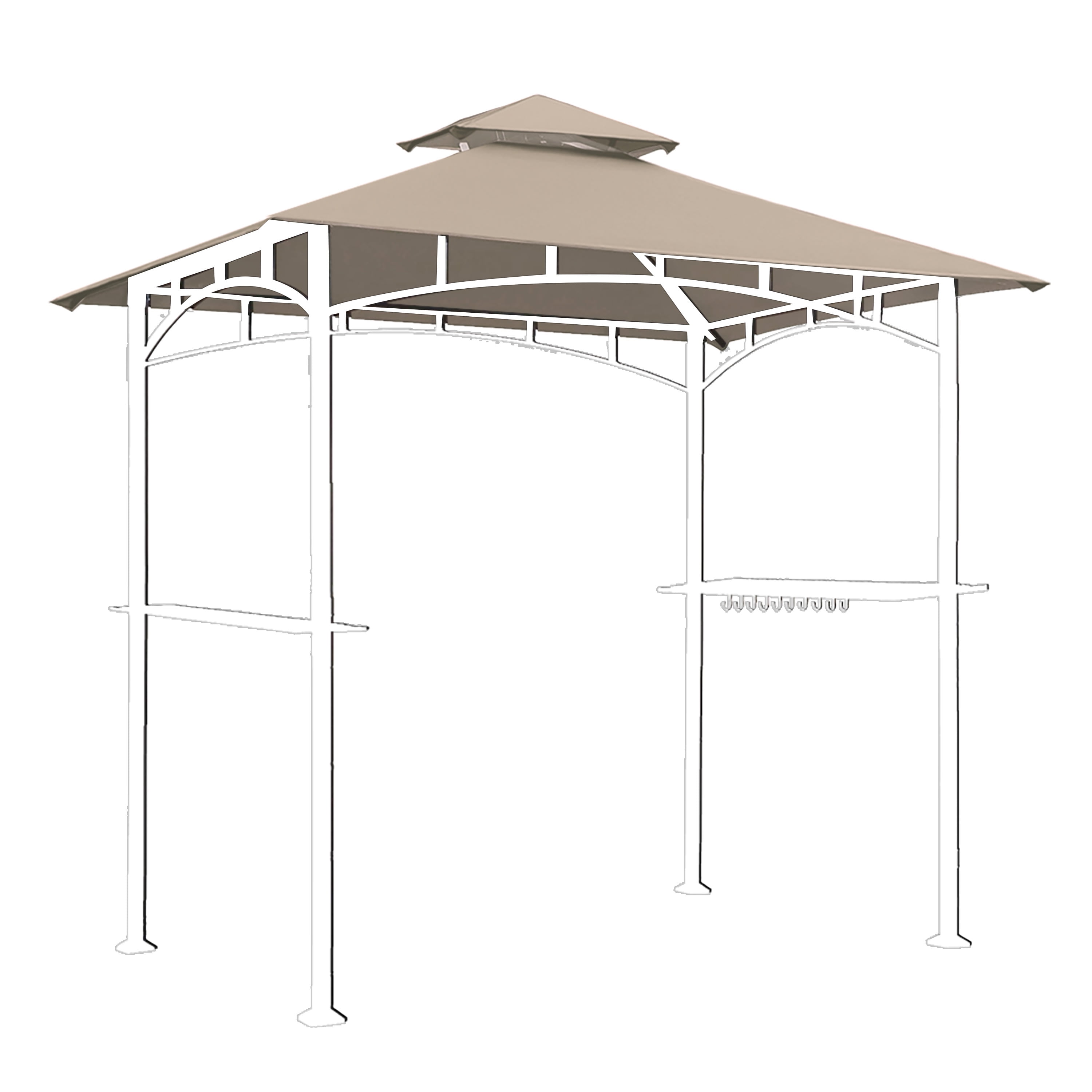 Euromax 5x8 Grill Gazebo Replacement Canopy Double Tiered BBQ Canopy