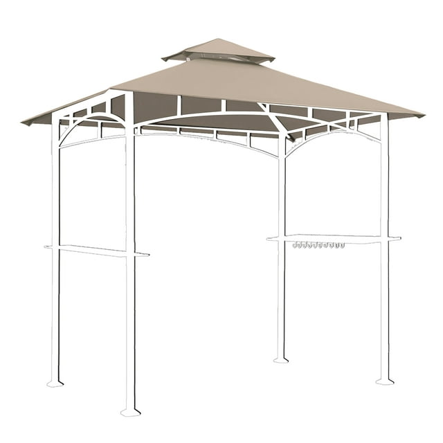 Euromax 5x8 Grill Gazebo Replacement Canopy Double Tiered BBQ Canopy