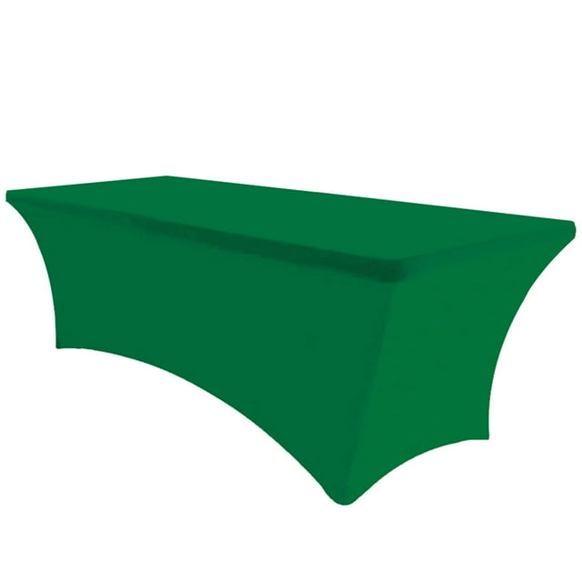 Eurmax 8Ft Rectangular Fitted Spandex Tablecloths Table Covers(Emerald