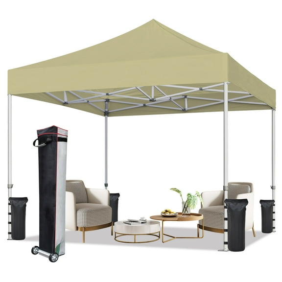 Eurmax Canopy 10' x 10' Beige Pop-up and Instant Outdoor Canopy