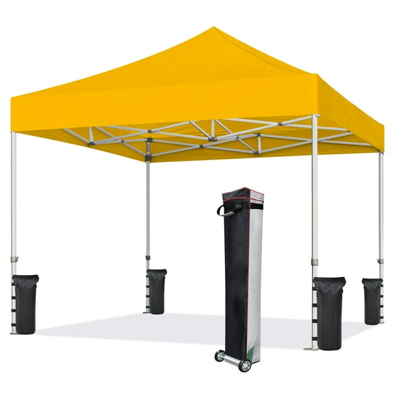 Eurmax Canopy 10' x 10' Gold Pop-up Canopy and 56lbs Instant Outdoor Canopy
