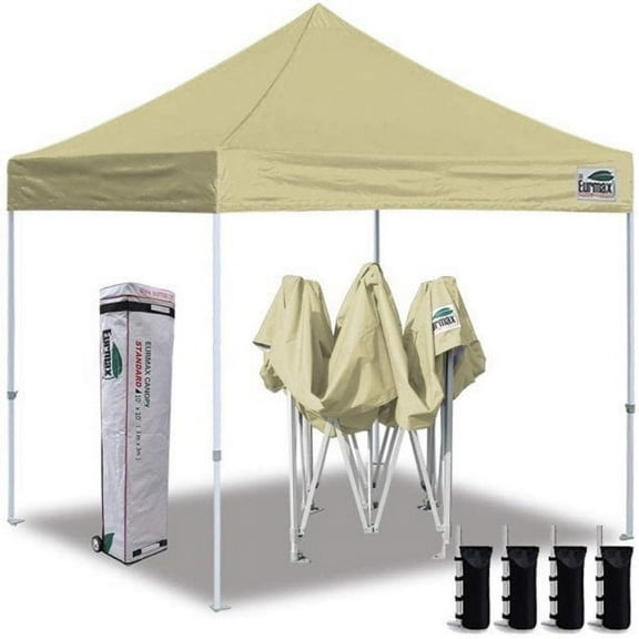 Eurmax Canopy 10' x 10' Sandy Pop-up Canopy and 56lbs Instant Outdoor Canopy
